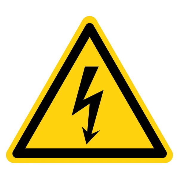 Peligro Signo de símbolo de alto voltaje, ilustración vectorial, aislamiento en la etiqueta de fondo blanco. EPS10 — Vector de stock