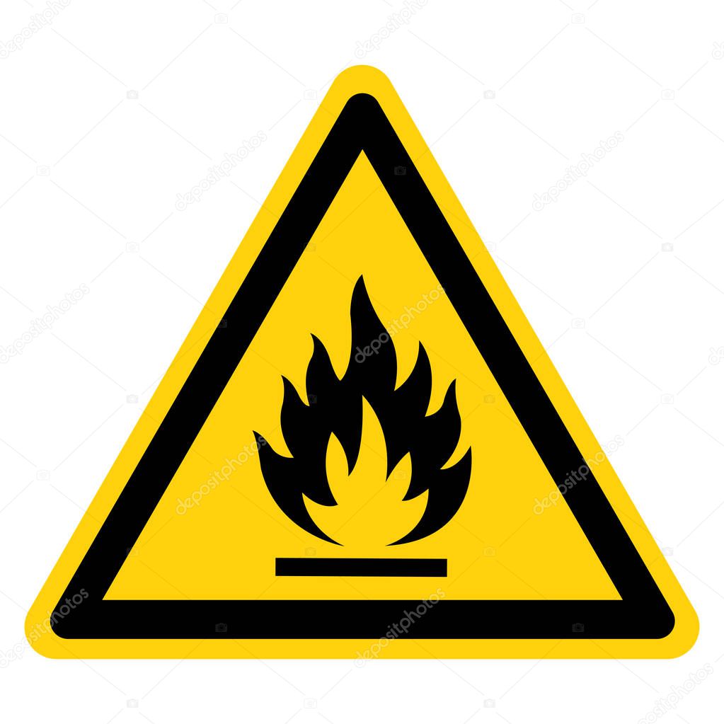 Beware Flammable Gas Symbol, Vector Illustration, Isolate On White Background Label. EPS10 