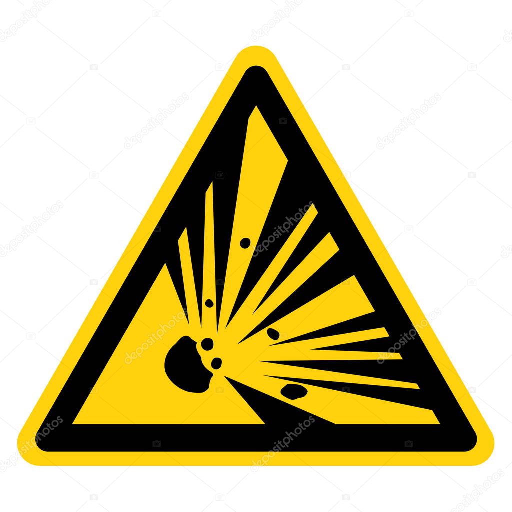 Beware Explosive Material Symbol, Vector Illustration, Isolate White On Background Label. EPS10 