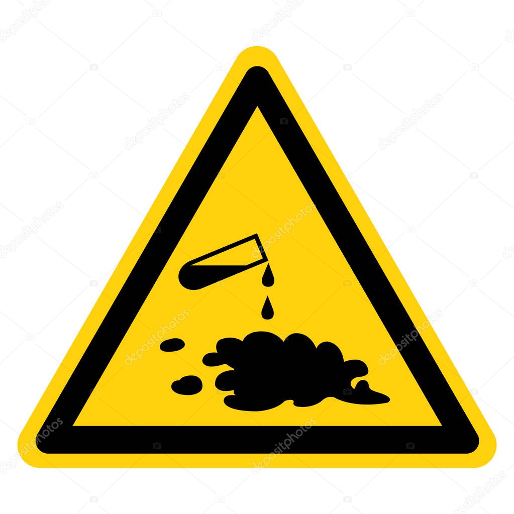 Beware Chemical Spill Symbol Sign ,Vector Illustration, Isolate On White Background Label .EPS10 