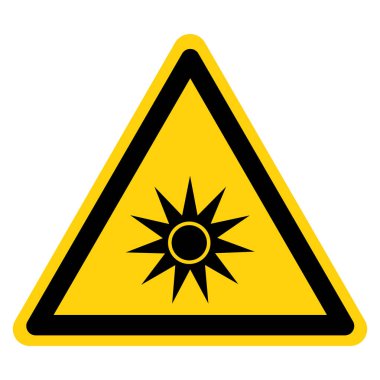 Dikkat Optik Radyasyon Sembolü ,Vektör İllüstrasyon, Beyaz Arka Plan Etiket Üzerinde Yalıtma. Eps10 