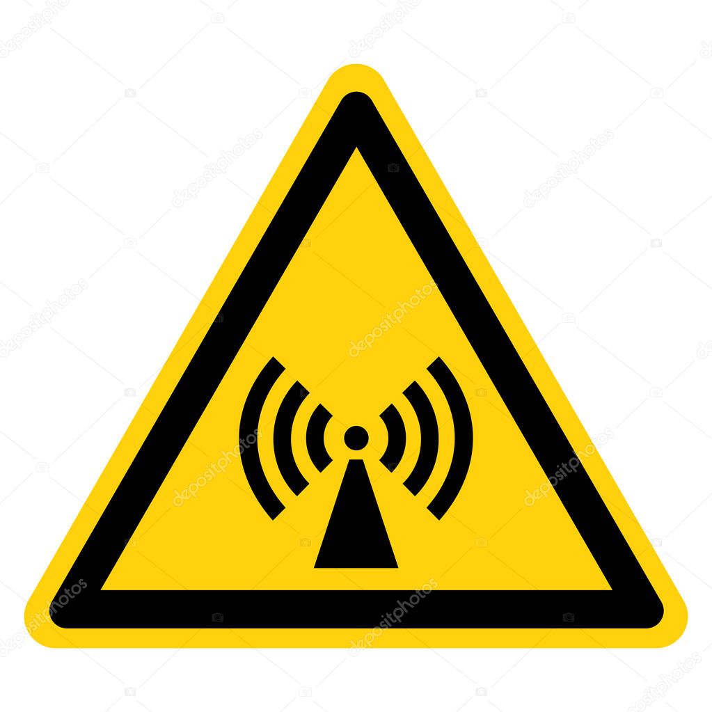 Beware Non-Ionizing Radiation Symbol, Vector Illustration, Isolate On White Background Label. EPS10 