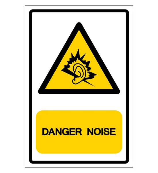 Peligro Signo de símbolo de ruido, ilustración vectorial, aislamiento en la etiqueta de fondo blanco. EPS10 — Archivo Imágenes Vectoriales