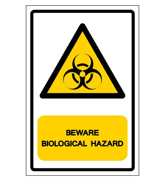 Attenzione Simbolo di pericolo biologico, Illustrazione vettoriale, Isolare su etichetta di sfondo bianco. EPS10 — Vettoriale Stock