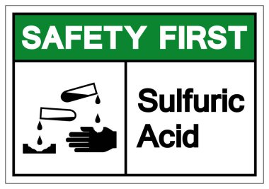 Safety First Sulfuric Acid Symbol Sign, Vector Illustration, Isolate On White Background Label .EPS10  clipart