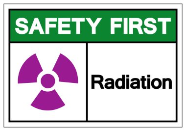 Güvenlik İlk Radyasyon Sembolü İşareti, Vektör Çizimi, Beyaz Arka Plan Etiketini Yalıtın. Eps10 
