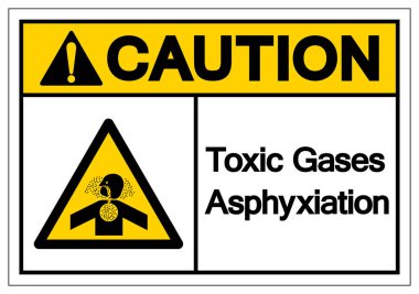 Caution Toxic Gases Asphyxiation Symbol Sign, Vector Illustration, Isolate On White Background Label .EPS10  clipart