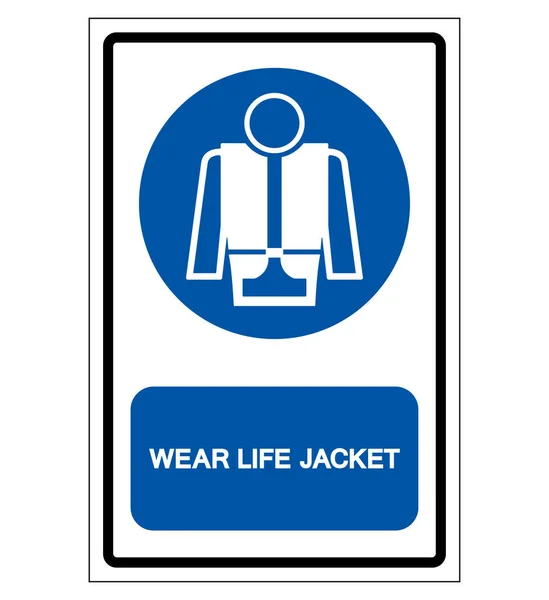 Wear Life Jacket Symbol Sign, Vector Illustration, Isolate On White Background Label .EPS10 — Stock Vector