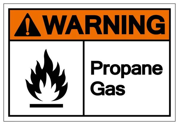 Señal de símbolo de gas propano de advertencia, ilustración vectorial, aislamiento en la etiqueta de fondo blanco. EPS10 — Archivo Imágenes Vectoriales
