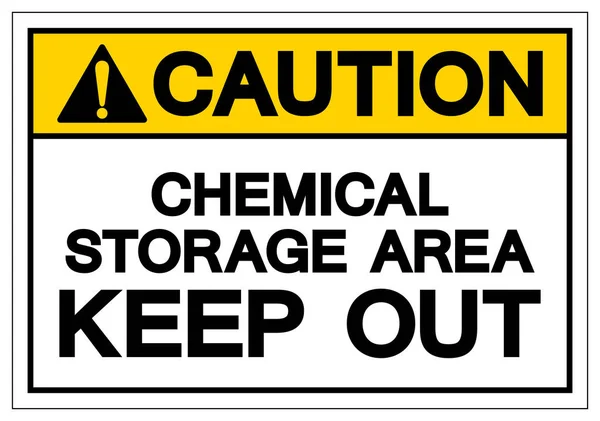Attenzione Area di stoccaggio chimico Tenere fuori Simbolo segno, Illustrazione vettoriale, Isolare su etichetta sfondo bianco. EPS10 — Vettoriale Stock