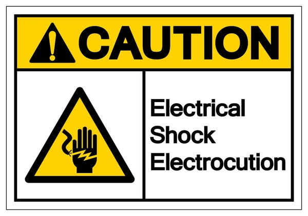 Señal de símbolo de electrocución de choque eléctrico de precaución, ilustración de vectores, aislamiento en la etiqueta de fondo blanco .EPS10 — Archivo Imágenes Vectoriales