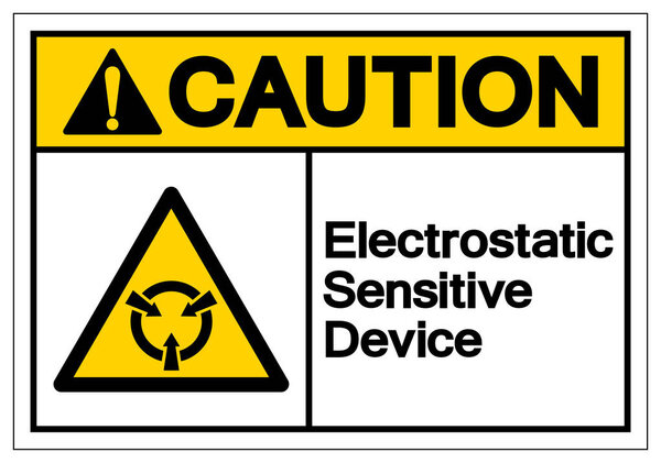 Caution Electrostatic Sensitive Device (ESD) Symbol Sign, Vector Illustration, Isolate On White Background Label .EPS10 