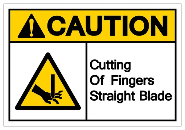 Caution Cutting of Fingers Straight Blade Symbol Sign, Vector Illustration, Isolate On White Background Label .EPS10 — Stock Vector