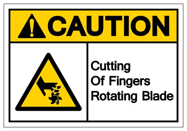 Caution Cutting of Fingers Rotating Blade Symbol Sign, Vector Illustration, Isolate On White Background Label .EPS10 — Stock Vector