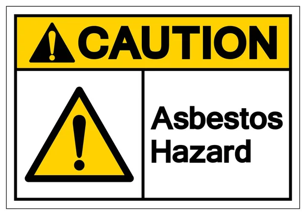 Caution Asbestos Hazard Symbol Sign, Vector Illustration, Isolated On White Background Label .EPS10 — Stock Vector