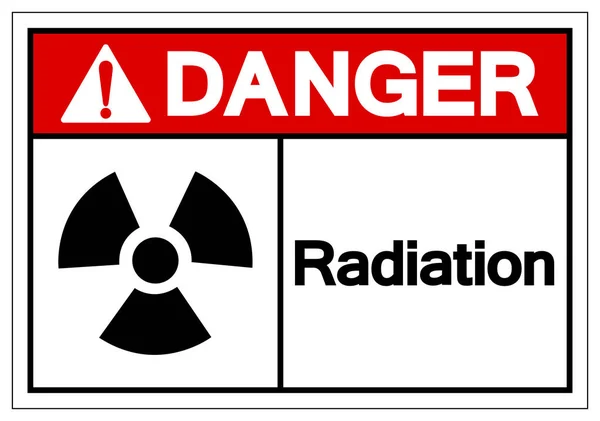 Signe de symbole de rayonnement de danger, illustration vectorielle, isolement sur l'étiquette blanche de fond. PSE10 — Image vectorielle