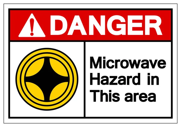 Небезпека мікрохвильової небезпеки У цій області символ знак, Векторна ілюстрація, Ізолят на білому тлі етикетки. ЕПС10 — стоковий вектор
