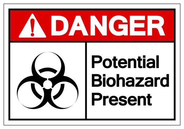 Veszély potenciális Biohazard jelen szimbólum jele, Vector illusztráció, izolált fehér háttér Label. Eps10 — Stock Vector