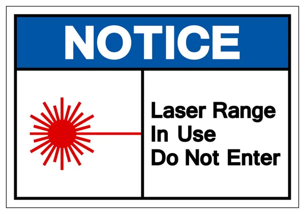 Escala do laser do aviso no uso não entra o sinal do símbolo, ilustração do vetor, isola na etiqueta de fundo branca. EPS10 — Vetor de Stock