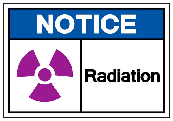 Aviso Sinal do símbolo da radiação, ilustração do vetor, isolar na etiqueta branca do fundo. EPS10 — Vetor de Stock