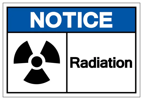 Aviso Sinal do símbolo da radiação, ilustração do vetor, isolar na etiqueta branca do fundo. EPS10 — Vetor de Stock