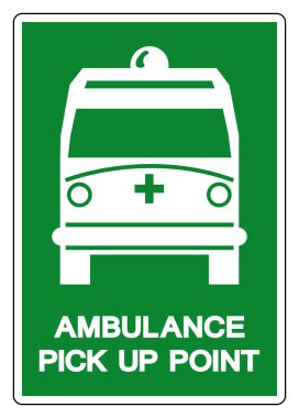 Ambulans Noktası Sembol İşareti, Vektör İllüzyonu, Beyaz Arkaplanda İzolasyon, Etiket, Simge. EPS10 