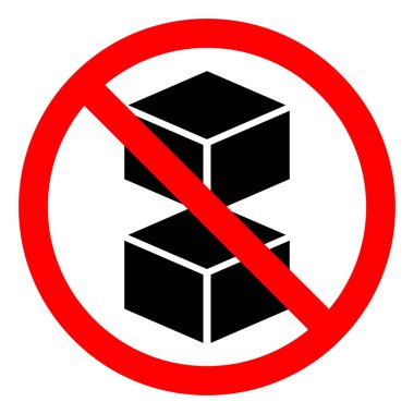 Do No Double Stack Symbol Sign, Vektör Çizimi, Beyaz Arka Plan Etiketi üzerinde yalıtma. Eps10 
