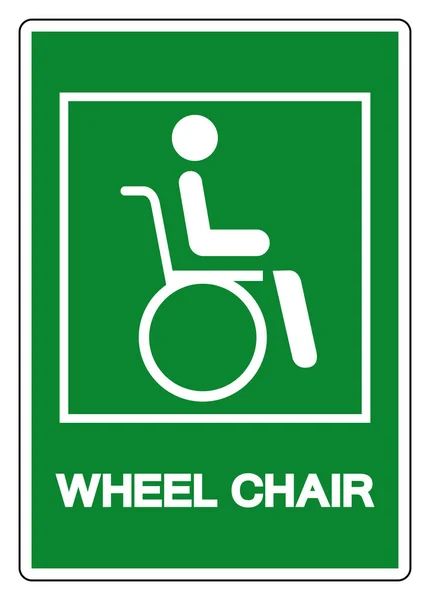 Simbolo dell'ospedale della sedia a rotelle, illustrazione vettoriale, isolato sull'icona di sfondo bianco. EPS10 — Vettoriale Stock