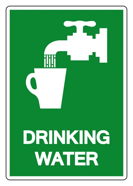 Segno del simbolo dell'acqua potabile, illustrazione vettoriale, isolato sull'etichetta bianca dello sfondo .EPS10 — Vettoriale Stock