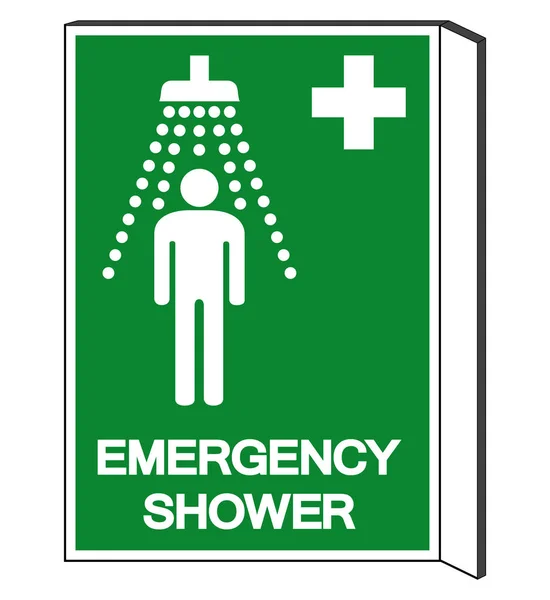 Segno di simbolo della doccia di emergenza, Illustrazione vettoriale, Isolare su etichetta di sfondo bianco. EPS10 — Vettoriale Stock