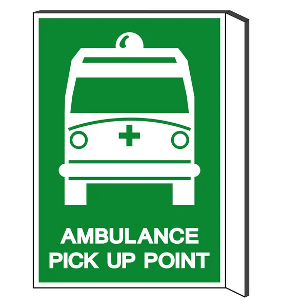 Ambulans Pick Up Point Symbol znak, Ilustracja wektora, Izolacja na białym tle, Etykieta, Ikona. EPS10 — Wektor stockowy