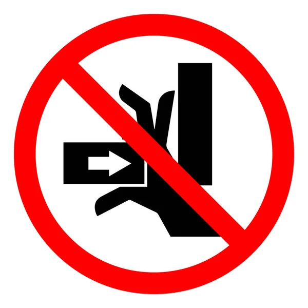 Danger de blessure Force d'écrasement à la main à partir du signe du symbole droit, illustration vectorielle, isolement sur étiquette de fond blanche .EPS10 — Image vectorielle