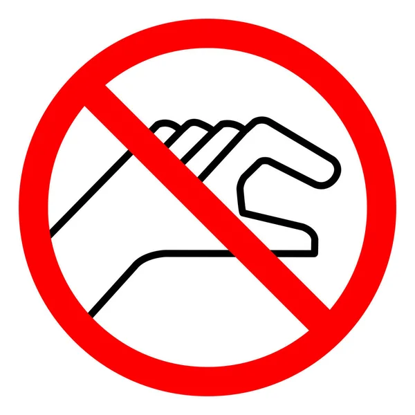 Signe de symbole de ne pas toucher, illustration vectorielle, isolement sur l'étiquette blanche de fond .EPS10 — Image vectorielle