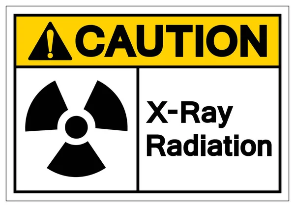 Attenzione X-Ray radiazione simbolo segno, vettoriale illustrazione, isolato su etichetta sfondo bianco. EPS10 — Vettoriale Stock