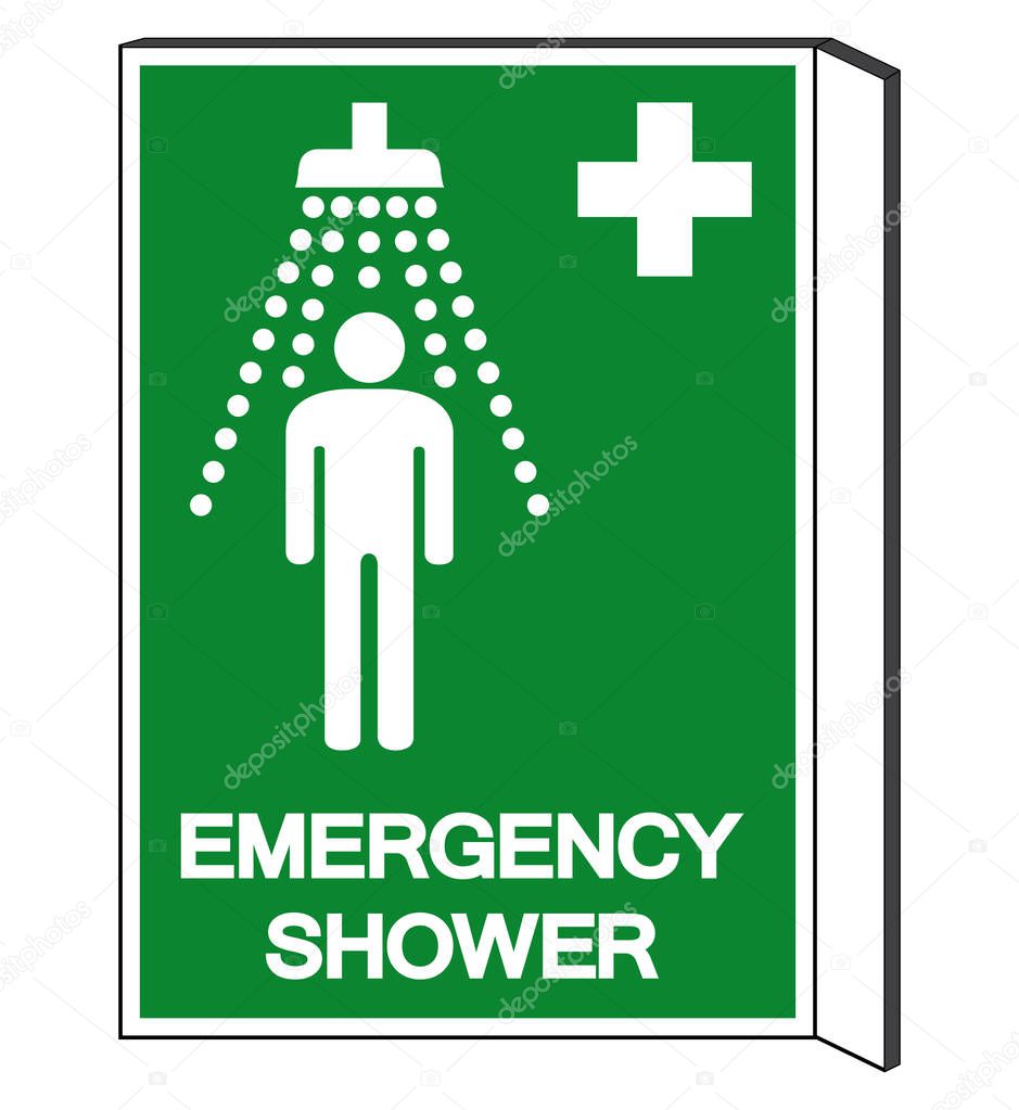 Emergency Shower Symbol Sign, Vector Illustration, Isolate On White Background Label. EPS10 