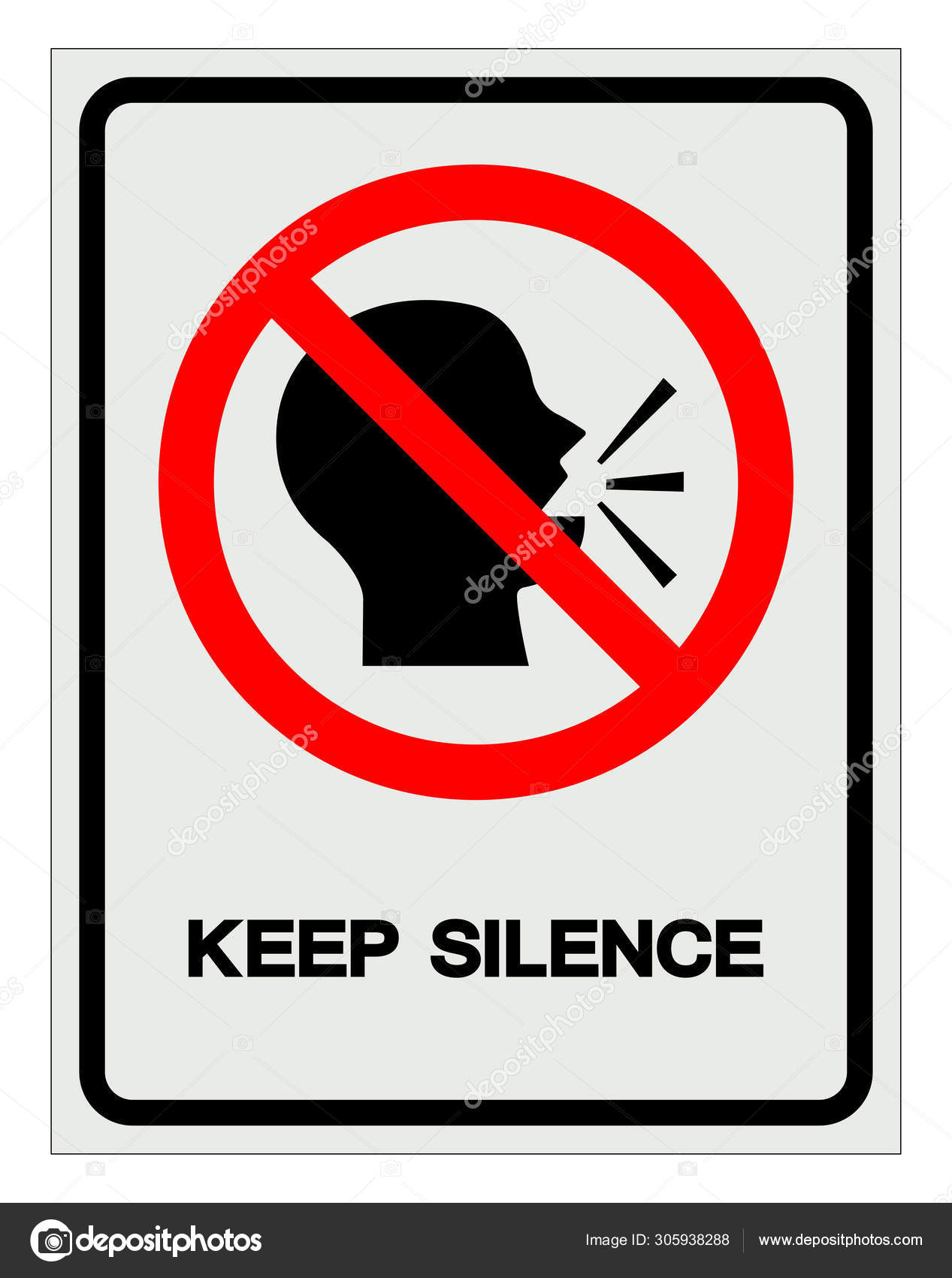 Keep Silence Symbol Sign, Vector Illustration, Isolate On White Background  Label. EPS10 Stock Vector Image by ©Technicsorn #305938288