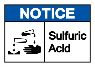 Notice Sulfuric Acid Symbol Sign, Vector Illustration, Isolate On White Background Label .EPS10 clipart