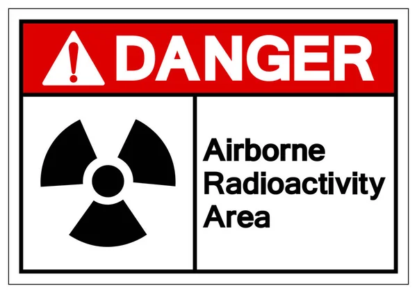 Tehlike Havadaki Radyoaktivite Alanı Sembol İşareti, Vektör Çizimi, Beyaz Arka Plan Etiketini Yalıt. Eps10 — Stok Vektör