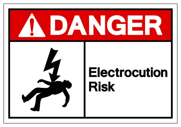 Signe de symbole de risque d'électrocution de danger, illustration vectorielle, isolé sur l'étiquette de fond blanche .EPS10 — Image vectorielle