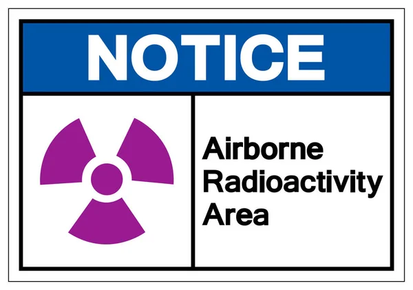 Dikkat Havadaki Radyoaktivite Alanı Sembol İşareti, Vektör Çizimi, Beyaz Arka Plan EtiketiNi Yalıtma. Eps10 — Stok Vektör
