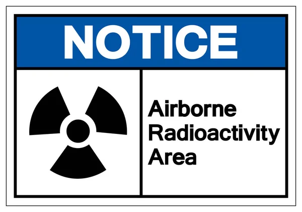 Dikkat Havadaki Radyoaktivite Alanı Sembol İşareti, Vektör Çizimi, Beyaz Arka Plan EtiketiNi Yalıtma. Eps10 — Stok Vektör