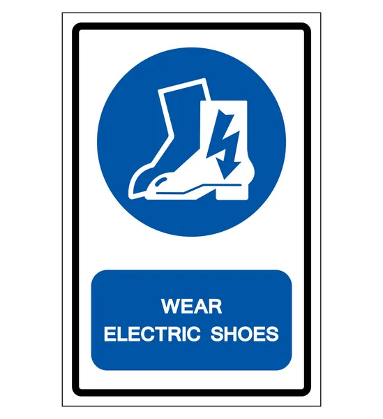 สวมรองเท้าไฟฟ้า สัญลักษณ์, ภาพวาดเวกเตอร์, แยกตัวบนป้ายพื้นหลังสีขาว .EPS10 — ภาพเวกเตอร์สต็อก