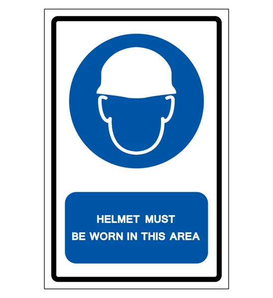 Helmet Must Be Worn In This Area Symbol Sign, Vector Illustration, Isolate On White Background Label .EPS10 — Stock Vector