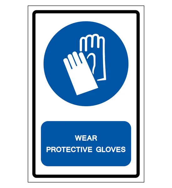 Use o sinal do símbolo das luvas protetoras, ilustração do vetor, isolar na etiqueta de fundo branca .EPS10 — Vetor de Stock