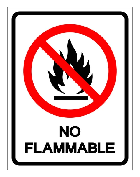 No Flammable Symbol Sign, Vector Illustration, Isolate On White Background Label .EPS10 — Stock Vector