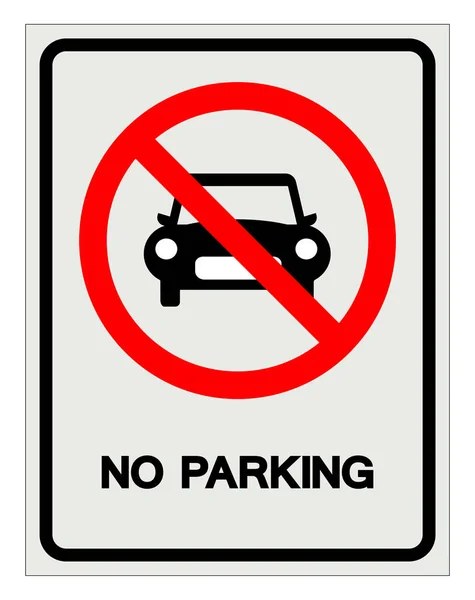 Ingen parkerings symbol skylt, vektor illustration, isolerad på vit bakgrunds etikett. Eps10 — Stock vektor