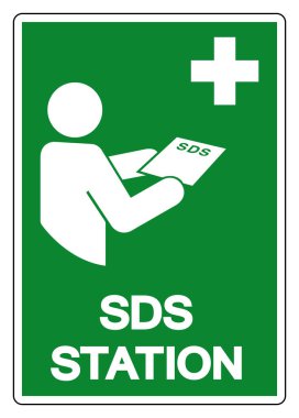 SDS İstasyon Sembol İşareti, Vektör İllüstrasyonu, Beyaz Arkaplan Etiketinde İzole EPS10. 