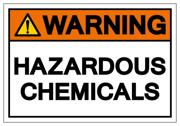 Aviso Sinal perigoso do símbolo dos produtos químicos, ilustração do vetor, isolar na etiqueta de fundo branca. EPS10 —  Vetores de Stock