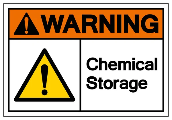 Warnung Chemikalien Speichersymbol Zeichen, Vektorabbildung, isolieren auf weißem Hintergrund Etikett. eps10 — Stockvektor