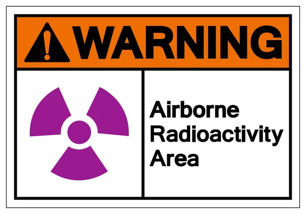 Waarschuwing lucht radioactiviteit gebied symbool teken, vector illustratie, isoleren op witte achtergrond label. Eps10 — Stockvector